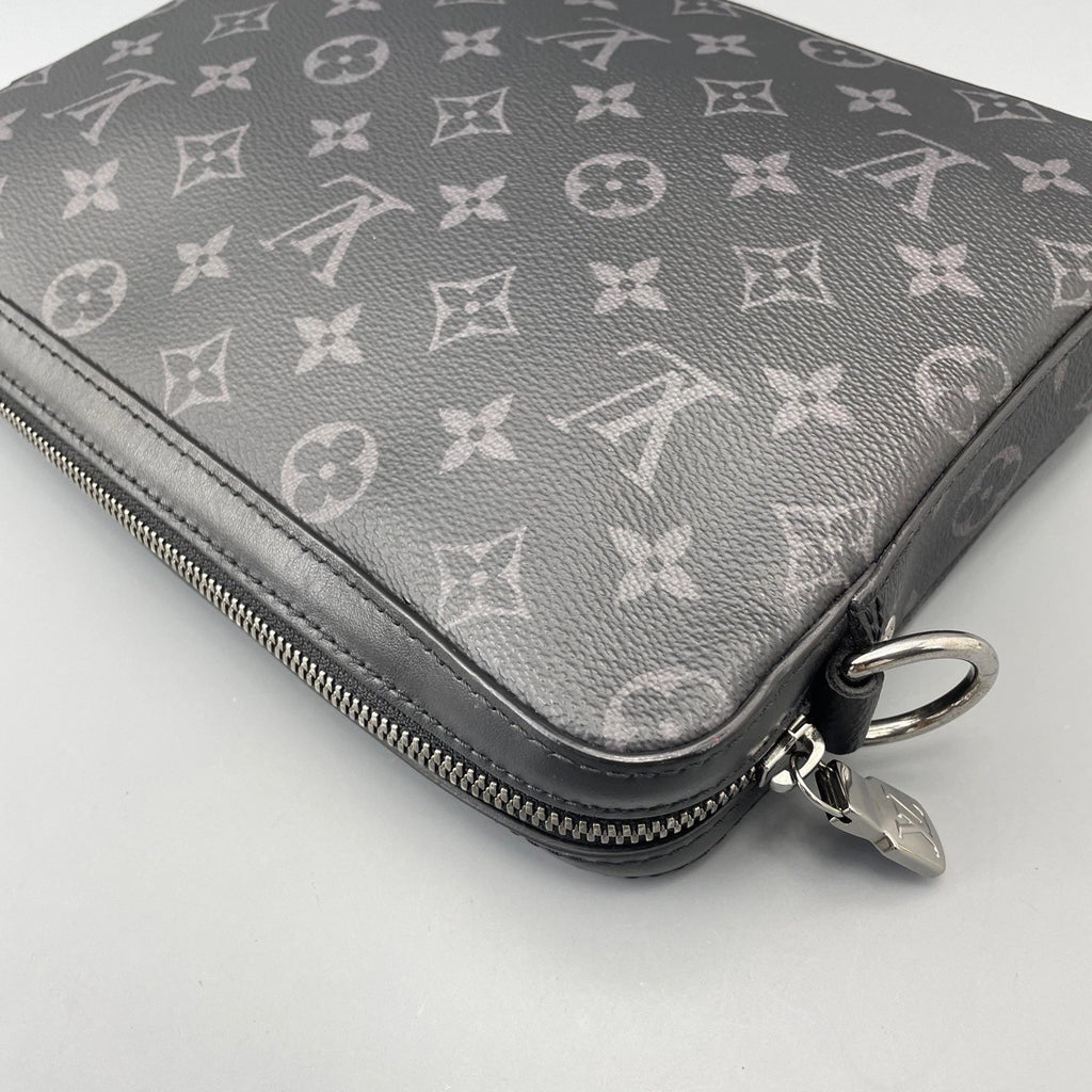 Louis Vuitton Trio Monogram Shoulder Crossbody Bag Black Silver Unisex