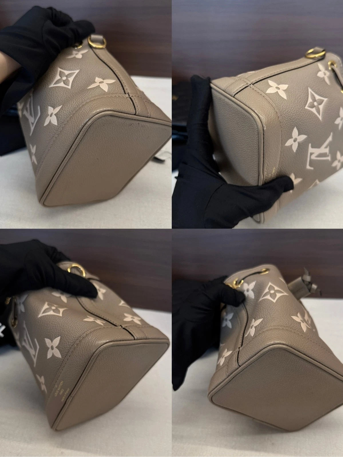 Louis Vuitton Nano Noe Monogram Empreinte Gray Bucket Top Handle Crossbody