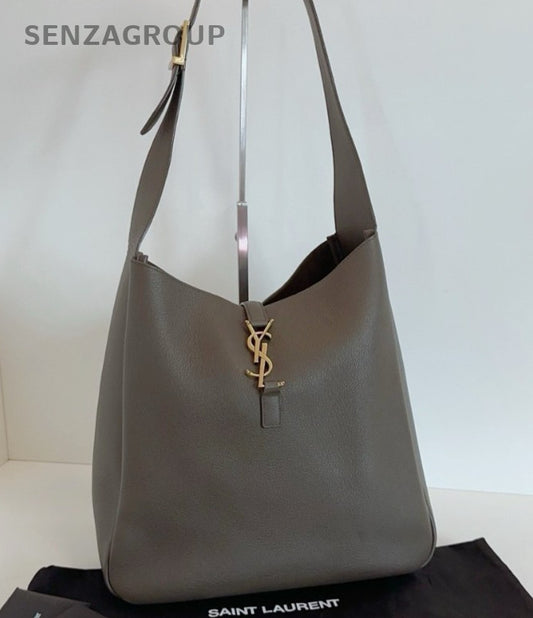 Saint Laurent Le5à7 Hobo GM Shoulder Bag Green Gold Used Women Classic