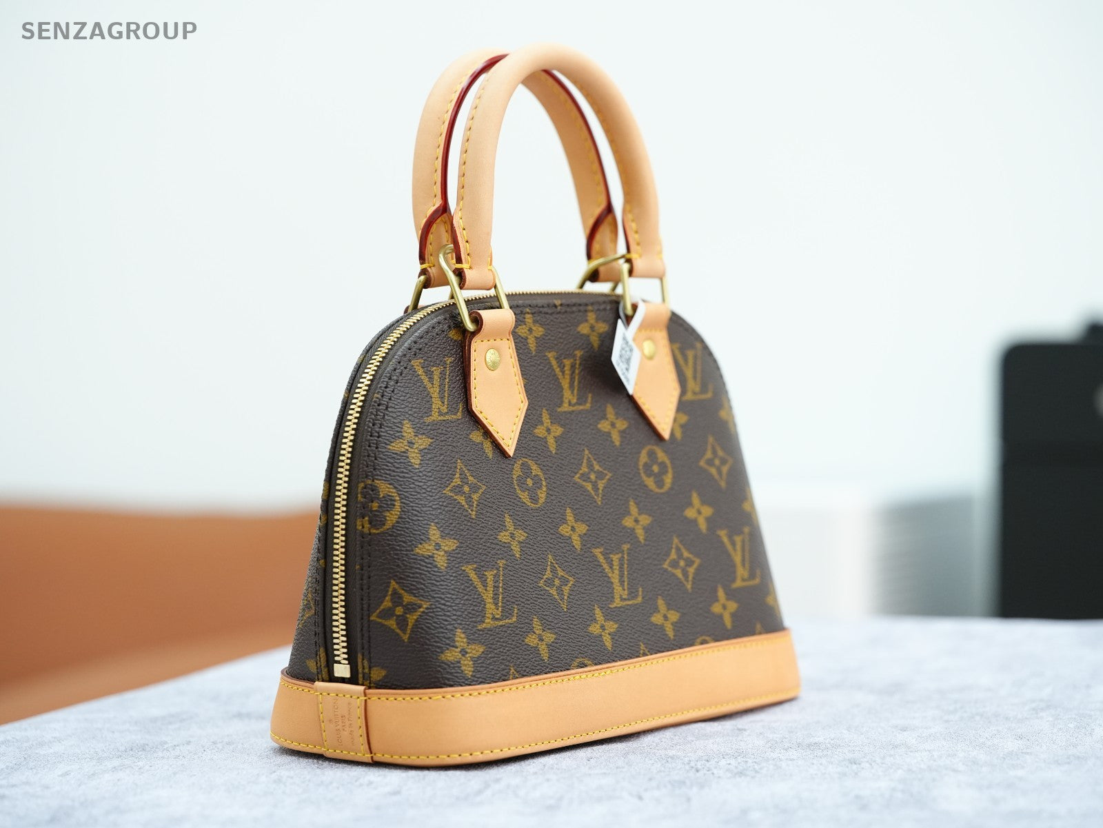 Louis Vuitton Alma bb Monogram Top Handle 2way Shoulder Handbag Women Brown