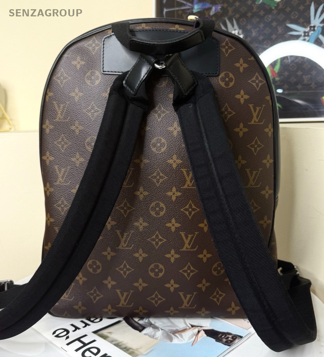 Louis Vuitton Josh Monogram Backpack Brown Silver Unisex Adults Classic
