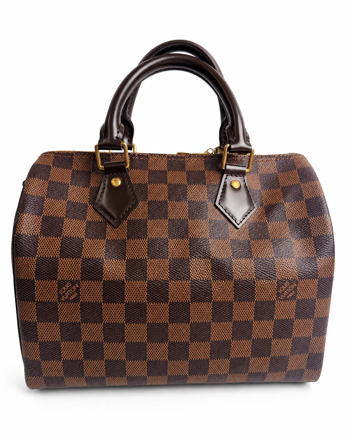 Louis Vuitton Speedy25 Canvas Damier Brown Shoulder Bag Handbag Excellent