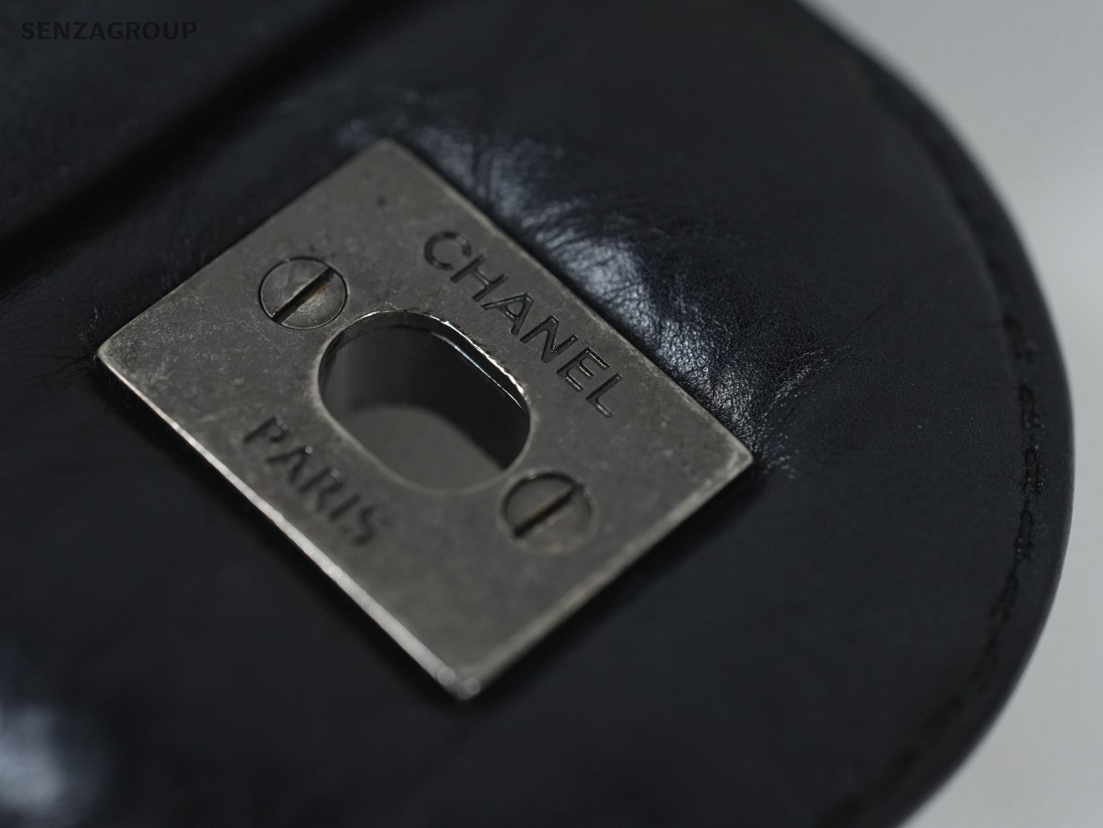 CHANEL Classic Flap MM Oil waxed leather Chain Shoulder bag Black Silver Classic