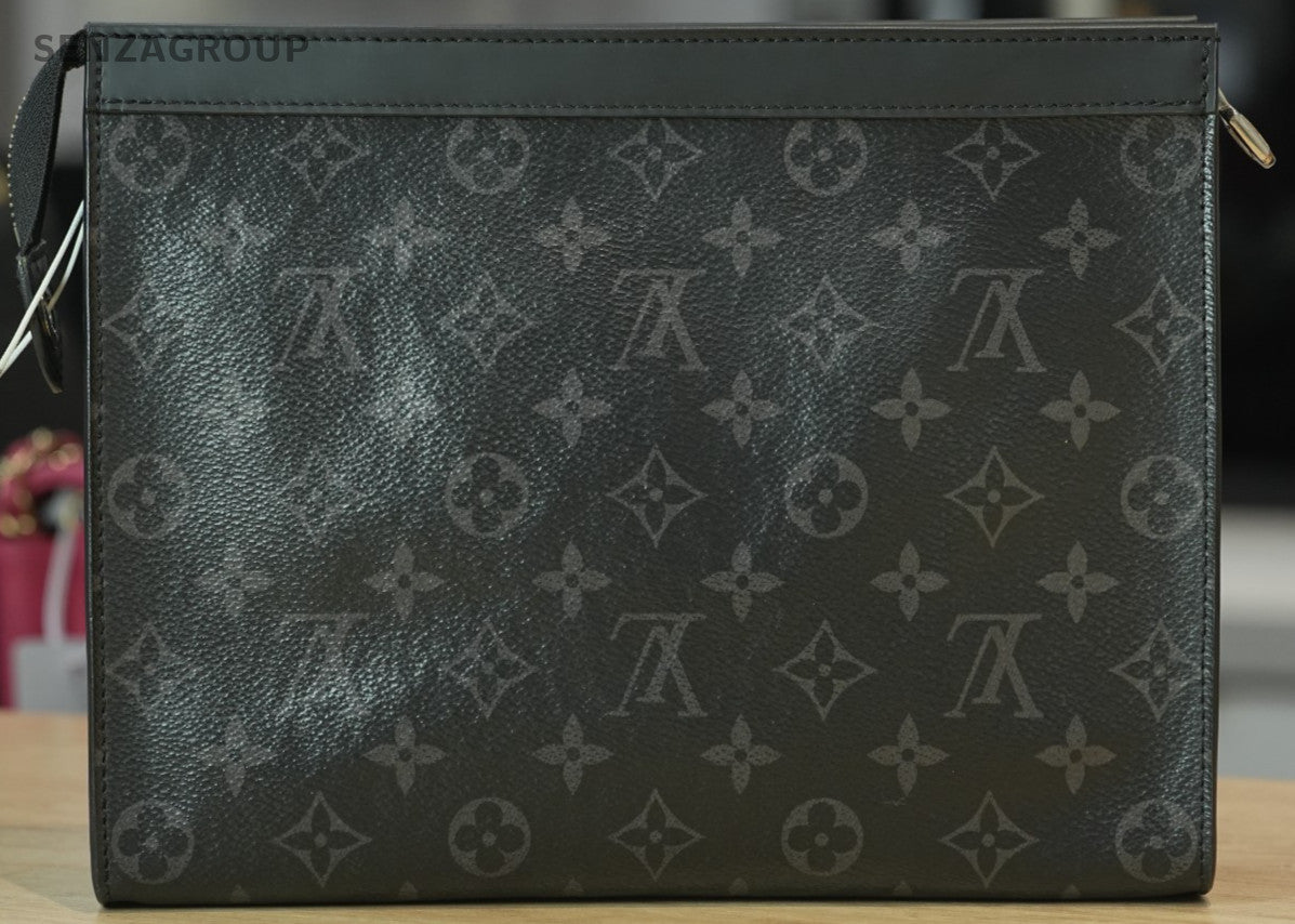 Louis Vuitton Black Monogram Clutch Handbag