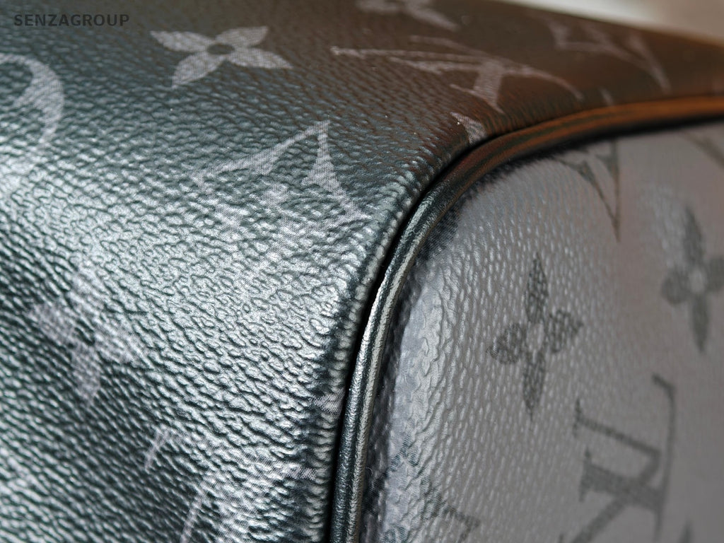 Louis Vuitton Keepall35 Top Handle Bag Crossbody Black Silver Unisex Adults
