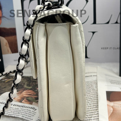 Chanel Trendy CC Medium White Quilted Chain Shoulder Bag