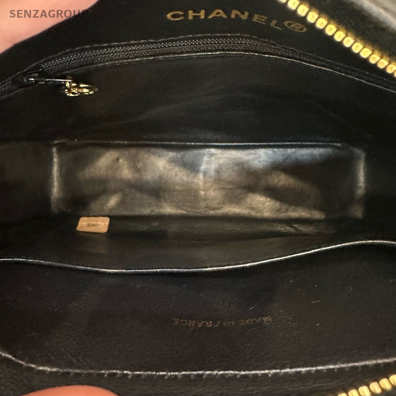 Chanel Camera Case Chain Calfskin Shoulder Bag Crossbody Black Gold Women