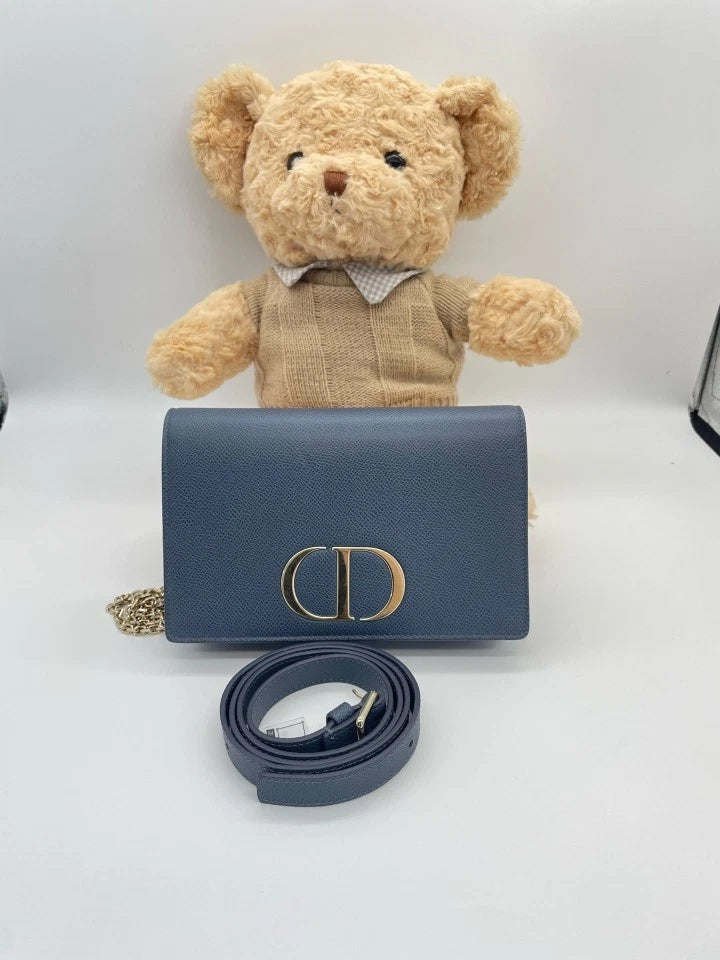 Authentic Dior Leather 2-in-1 WOC Crossbody Waist Bag For Women
