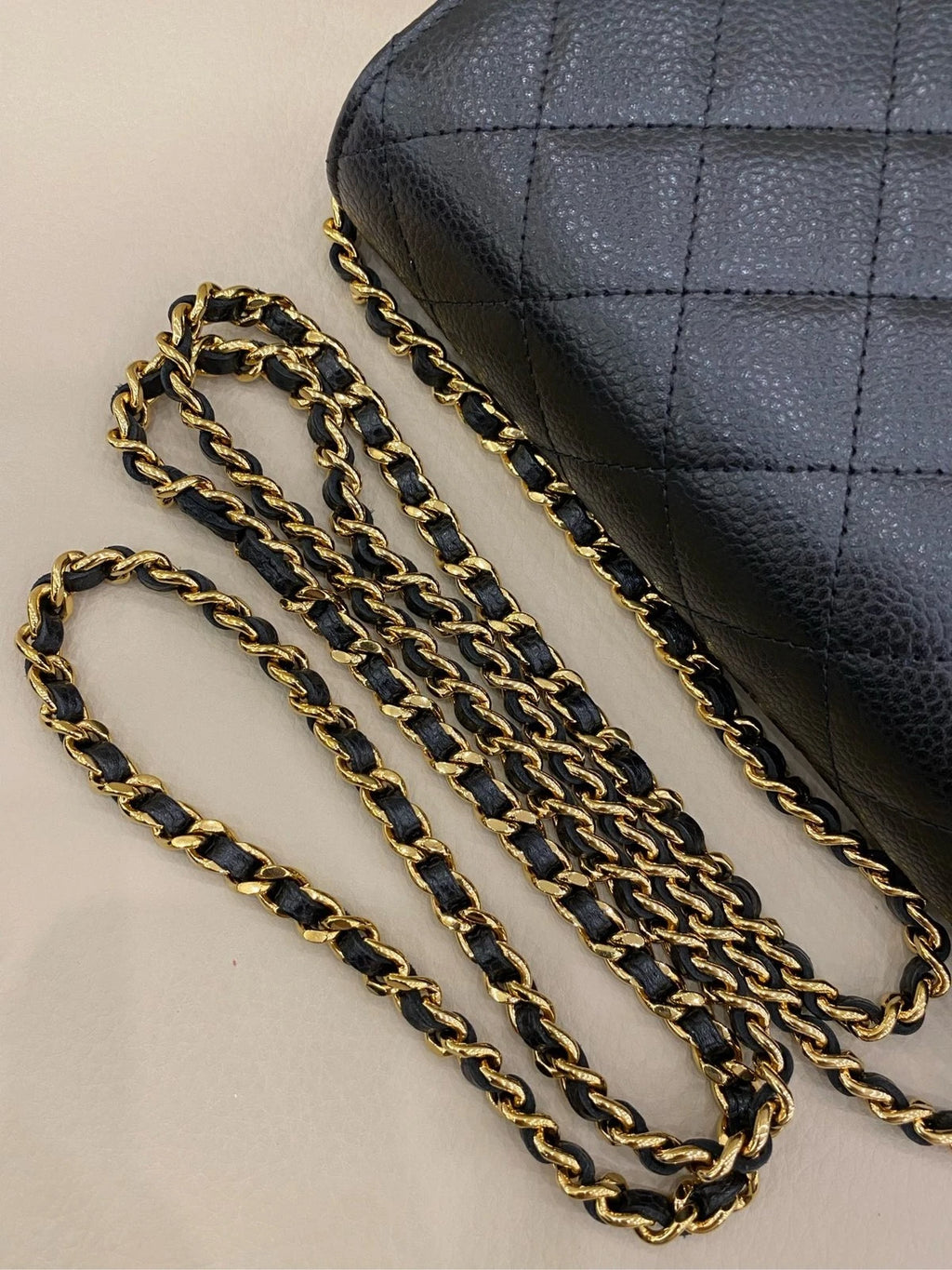 CHANEL Black Leather WOC Chain Crossbody Bag For Women
