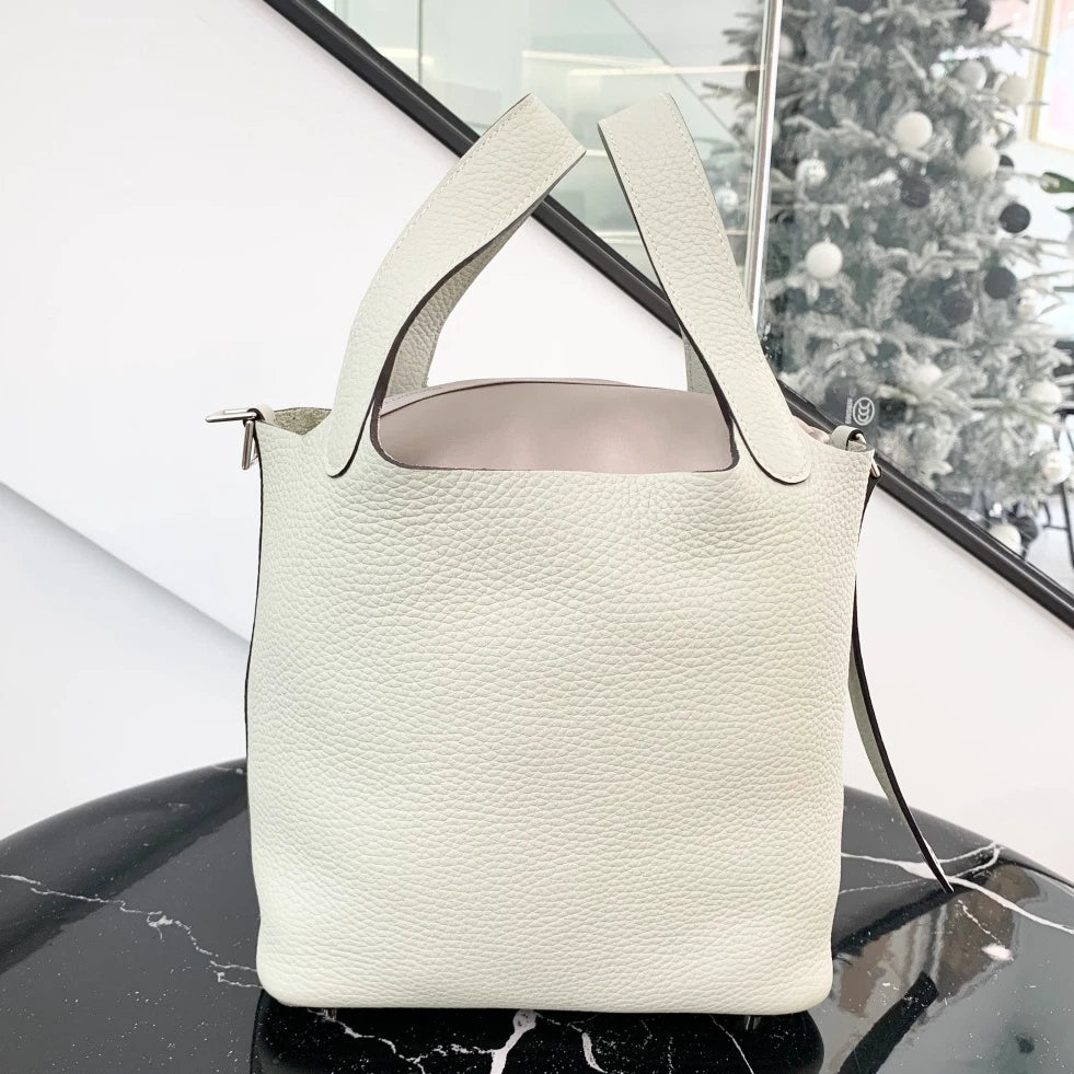 Hermes Picotin 18 Bucket Top Handle Bag Gray Women Classic S