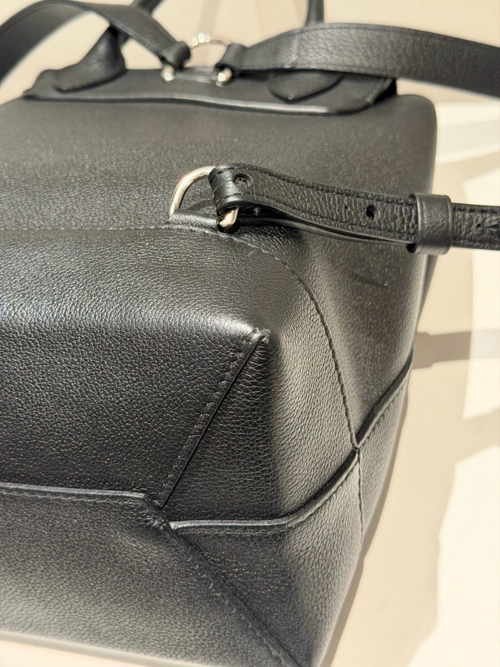 Louis Vuitton Lock Me Backpack Black Silver Used Women Classic