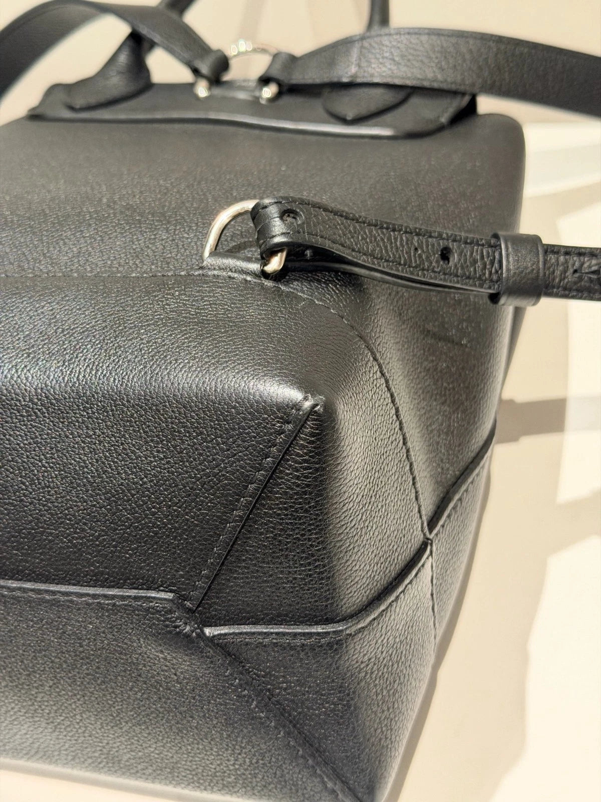 Louis Vuitton Lock Me Backpack Black Silver Used Women Classic