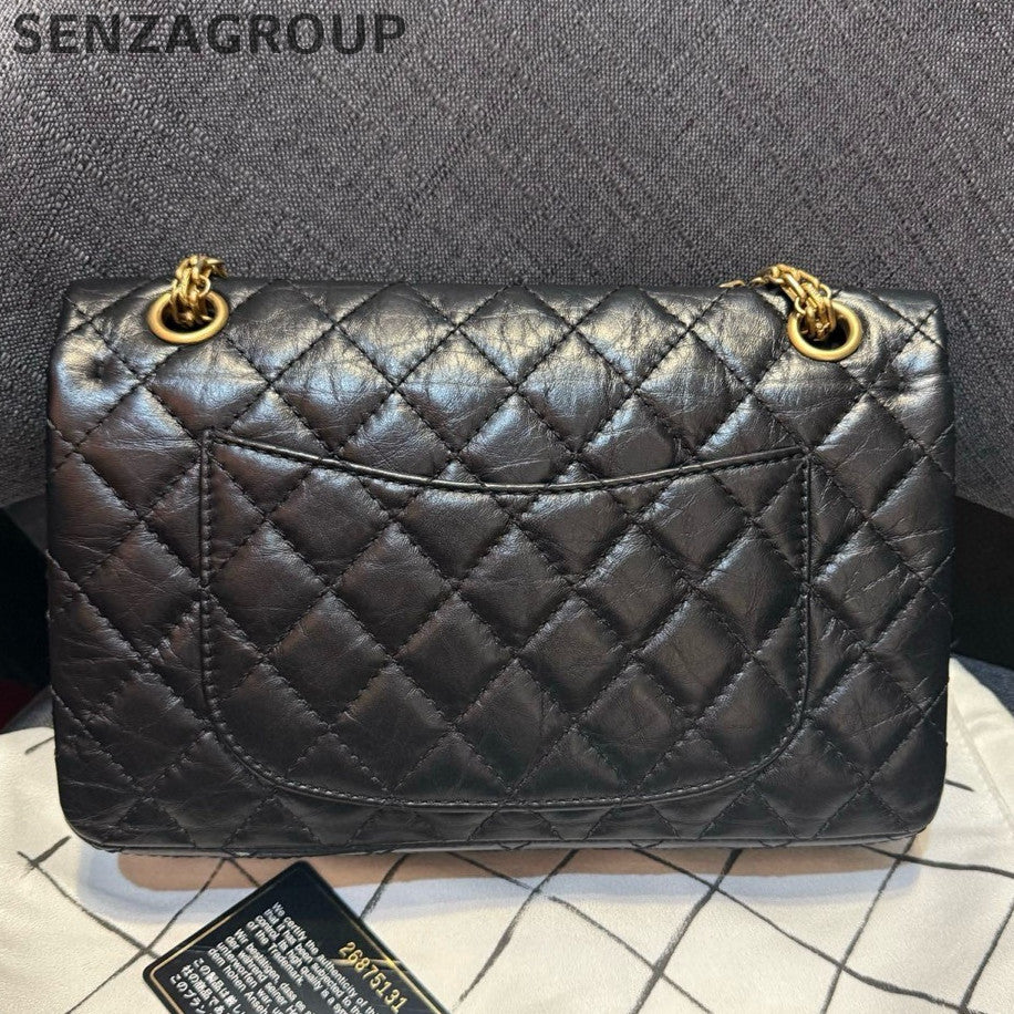 Chanel Black Gold 2.55 Small Chain Shoulder Crossbody Bag Classic Fashion