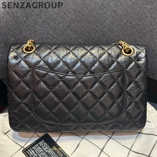 Chanel Black Gold 2.55 Small Chain Shoulder Crossbody Bag Classic Fashion