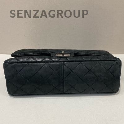 Chanel Classic Quilted Lambskin Chain Shoulder Bag Black Silver Hardware