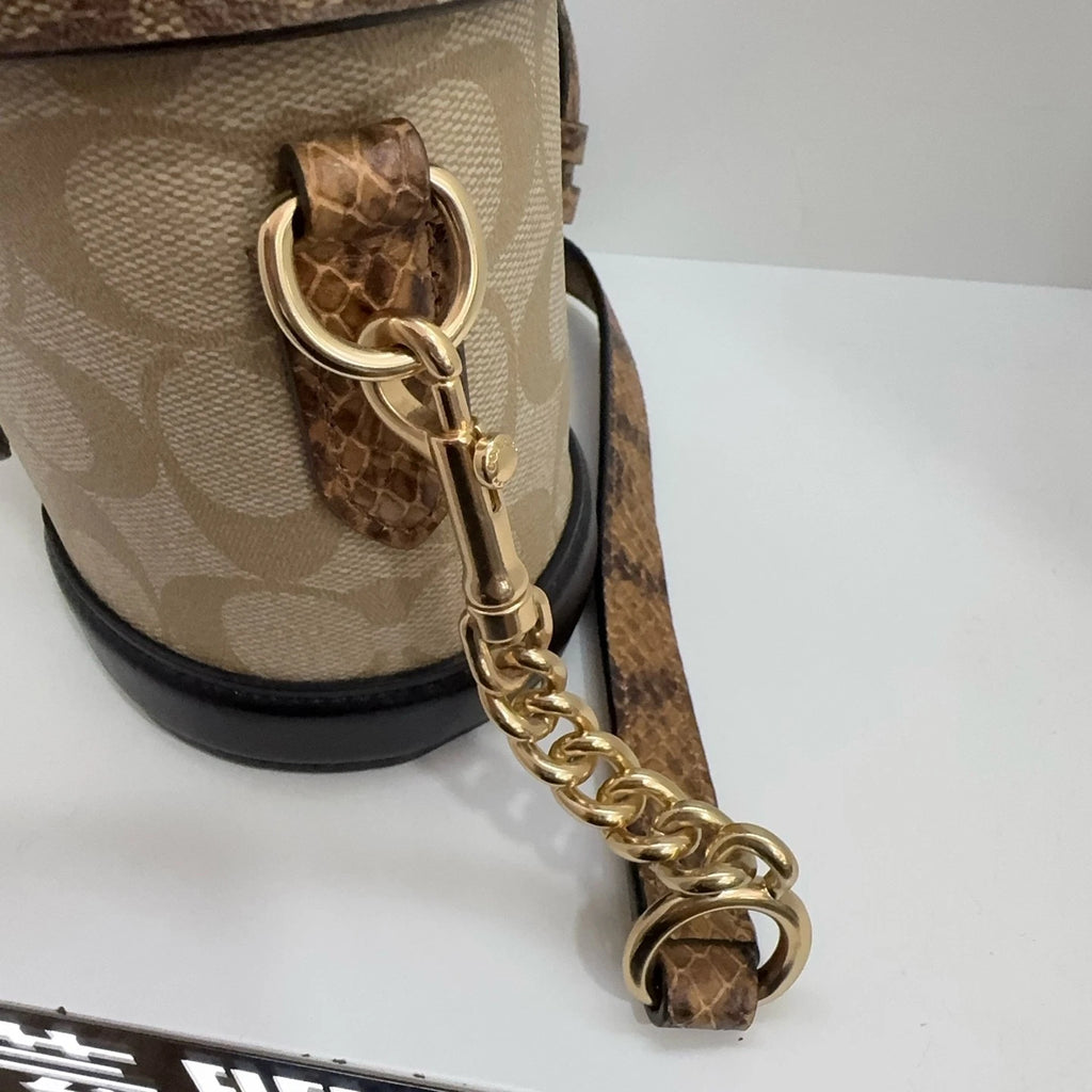 Coach Georgie 20 Women's Monogram Canvas Crossbody Handbag Khaki