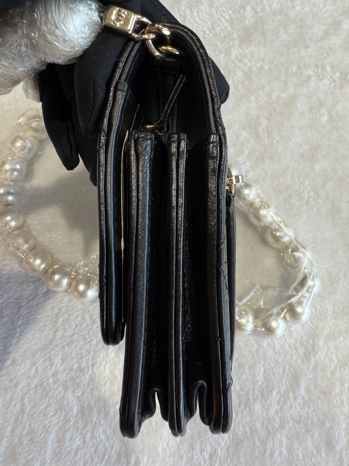 CHANEL Pearl Chain WOC Crossbody Bag For Women