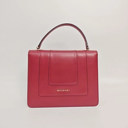 Bvlgari Serpenti Forever Red Leather Shoulder Crossbody Bag For Women