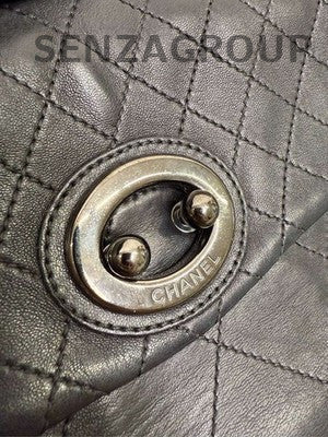 Chanel Black Silver Pig Nose Chain Shoulder Bag - Women's Fashion