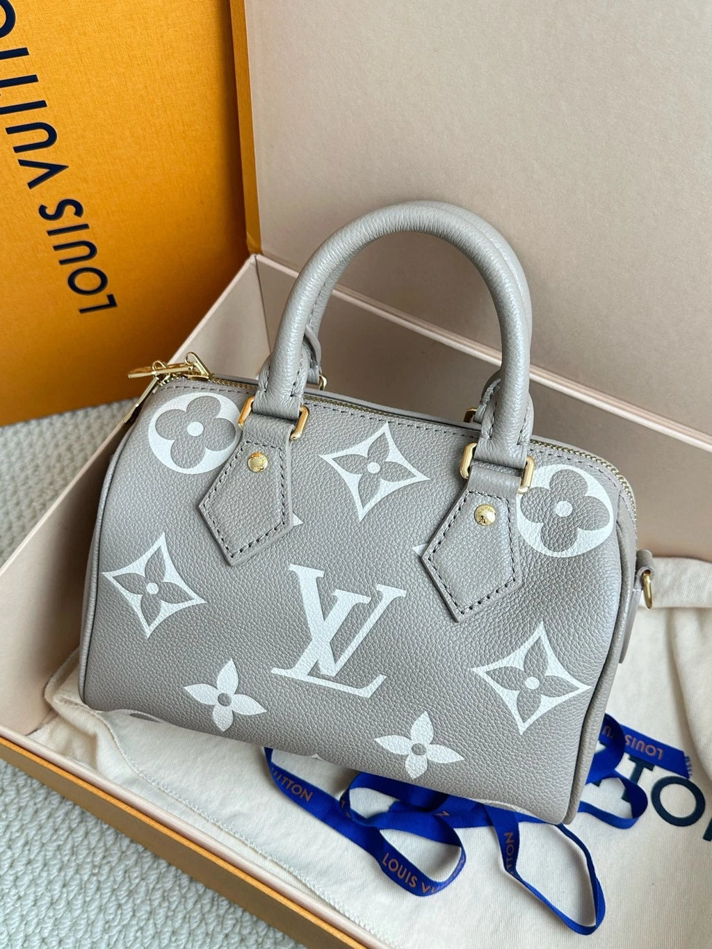 Louis Vuitton Speedy20 Gray Top Handle Excellent