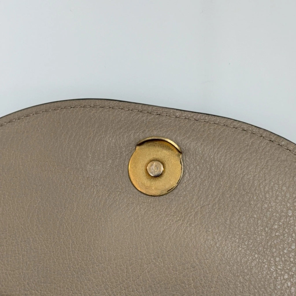 Chloe Grey Calfskin Rivet Crescent Shoulder Crossbody Handbag Women