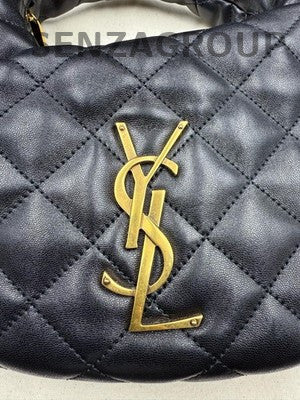 Saint Laurent YSL Classic Black Gold Quilted Handbag for Women