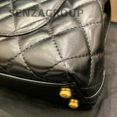 Chanel Black Caviar Coco Handle Mini Chain Bag
