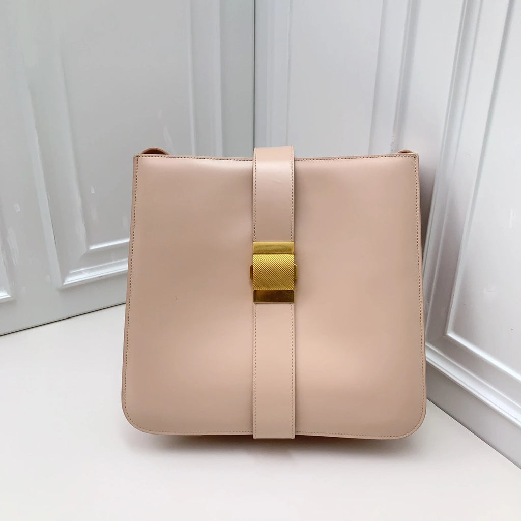 Bottega Veneta Marie Box Calfskin Shoulder Crossbody Beige Gold Women Classic