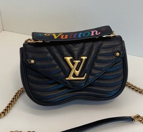 Louis Vuitton New Wave PM Chain Shoulder Bag Crossbody Black Gold Women Classic