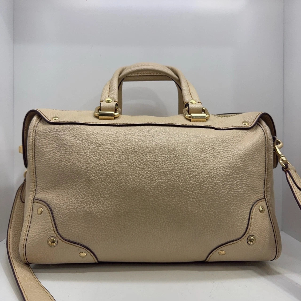 COACH Millie 30 Pebbled Leather Boston Shoulder Handbag Crossbody Women