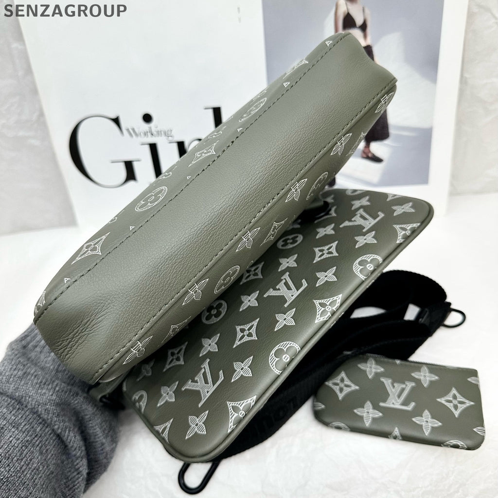 Louis Vuitton Trio Leather Embossed Messenger Crossbody Bag Unisex