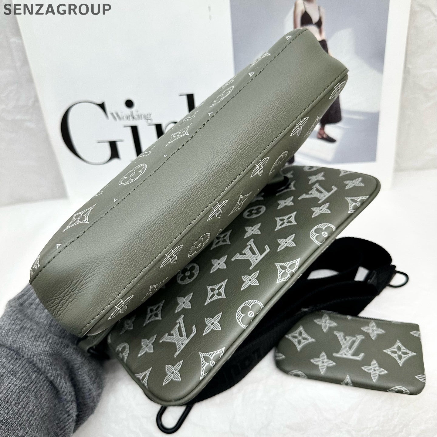 Louis Vuitton Trio Leather Embossed Messenger Crossbody Bag Unisex