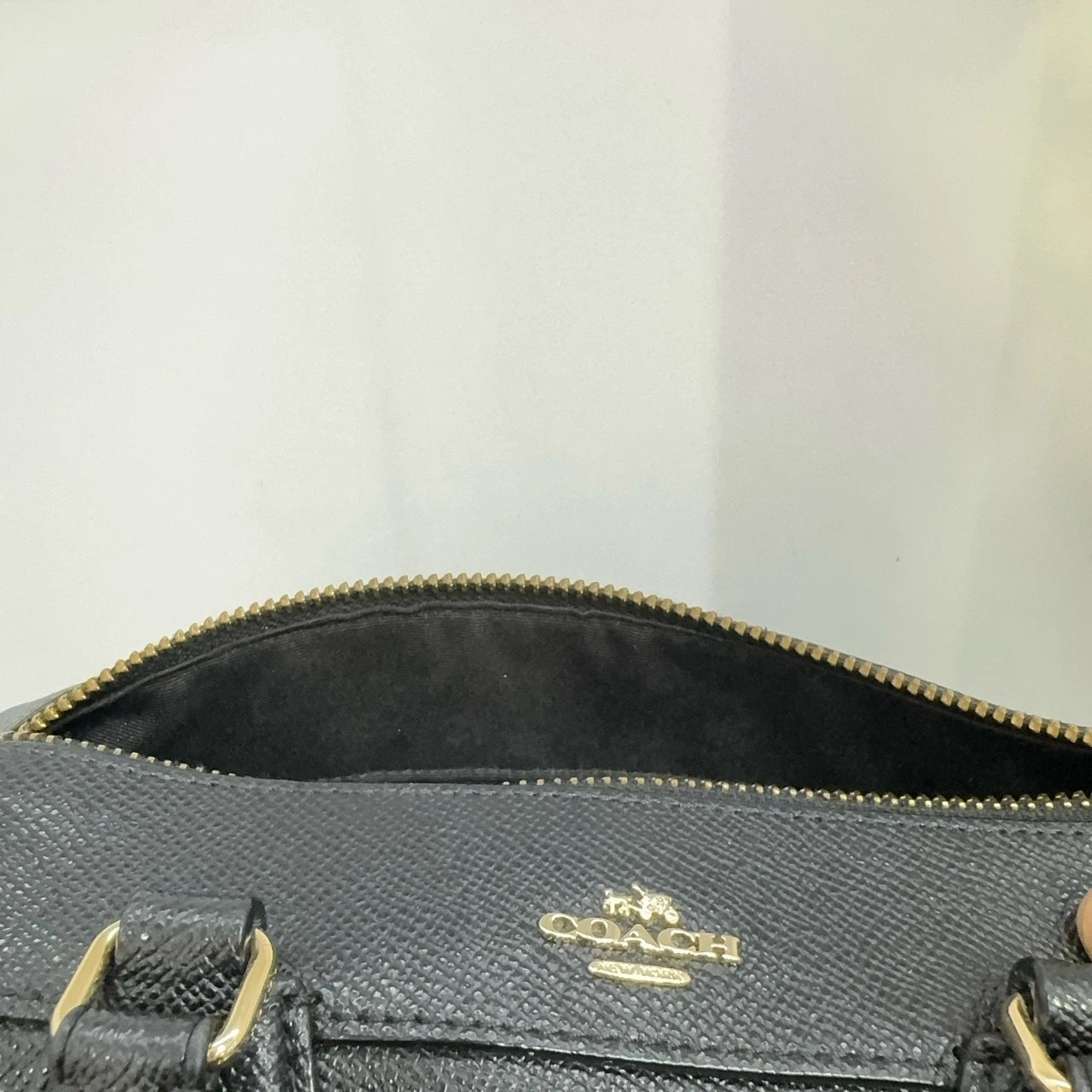 Coach Black Solid Boston Bag Handbag Crossbody Shoulder Bag Women