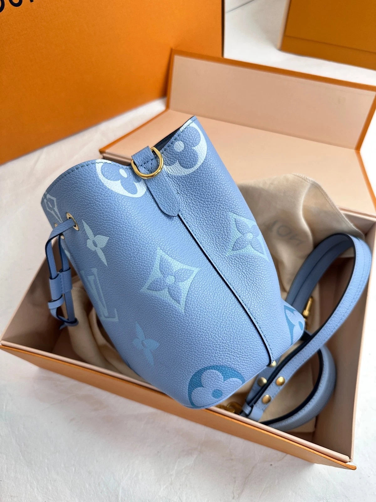 Louis Vuitton Neo Noe BB Blue Bucket Bag For Women