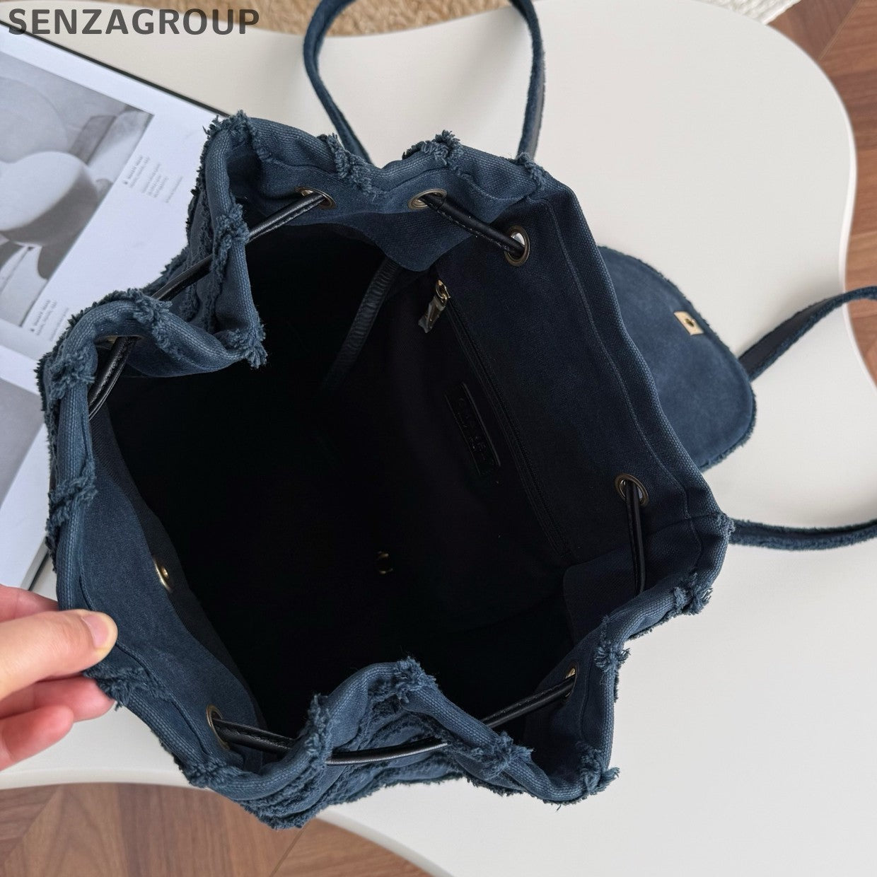 Chanel Cuba Diamond Blue Denim Backpack Women Classic