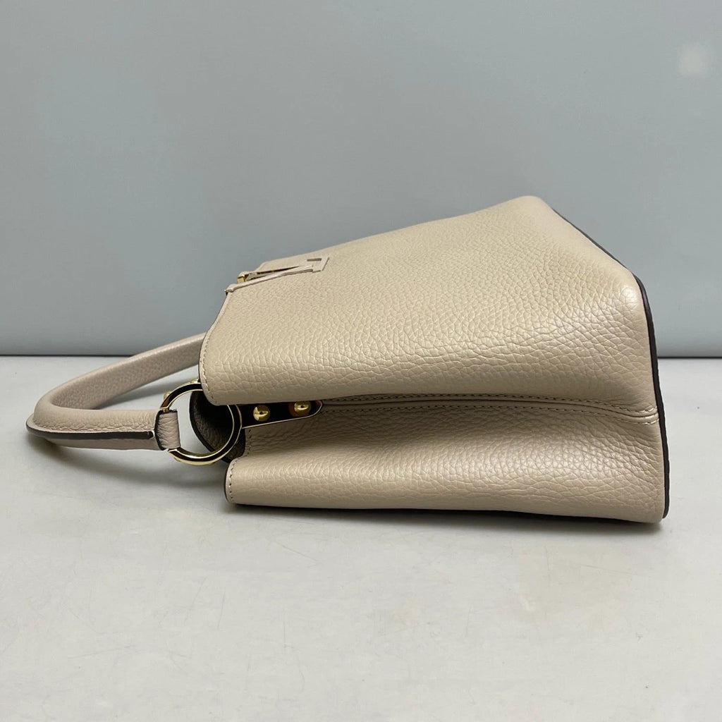 Louis Vuitton Capucines Gold Gray Crossbody Top Handle Excellent