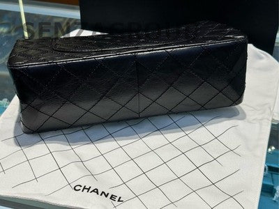 Chanel Black Gold Medium Classic Quilted Chain Shoulder Bag