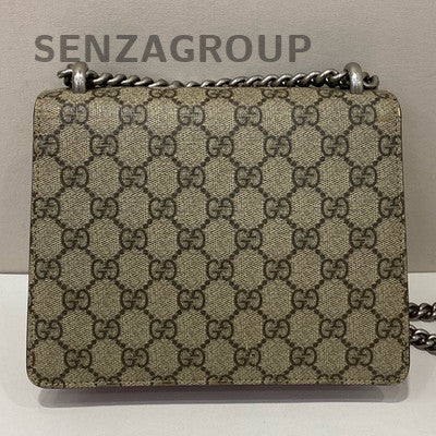 Gucci Small Dionysus Chain Shoulder Bag Brown Red Silver Buckle