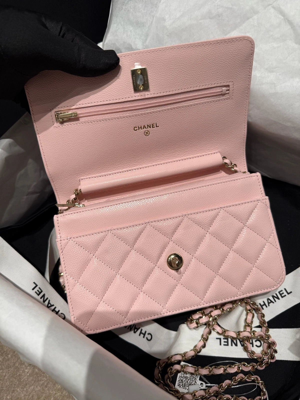 New CHANEL Sakura Pink WOC Crossbody Bag For Women