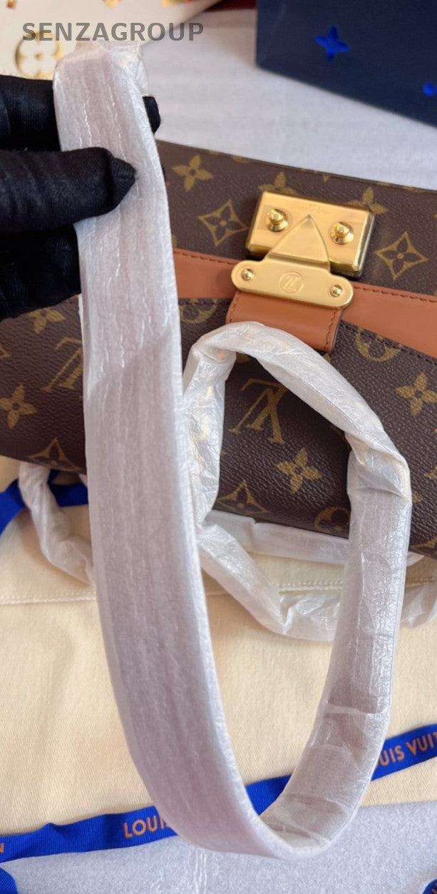 Louis Vuitton Marceau Monogram Shoulder Bag Brown Gold Women Classic Designer
