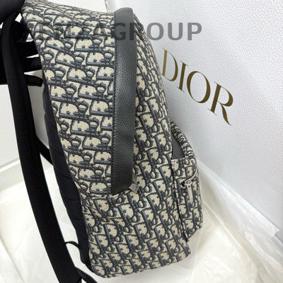 Dior Oblique Backpack Rider Black Silver Unisex Classic
