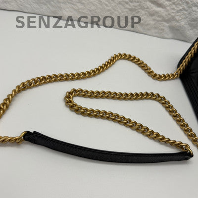 Chanel 23B Le Boy Small Black Caviar WOC Chain Shoulder Crossbody Bag
