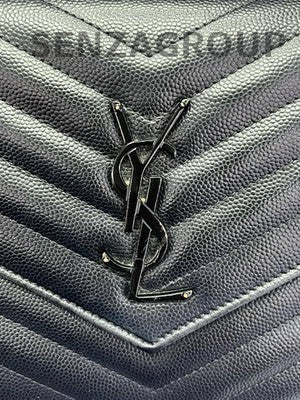 YSL Saint Laurent So Black Quilted Leather Envelope Chain Crossbody Bag