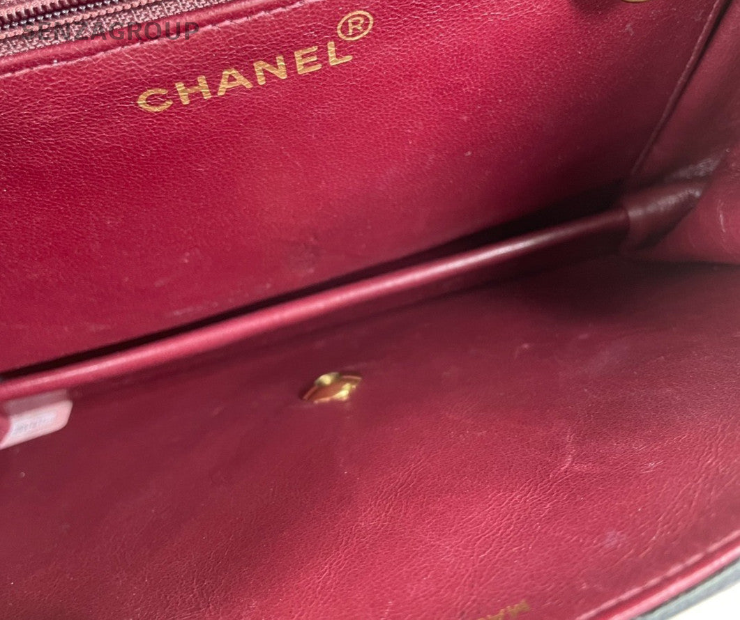 Chanel  Classic Flap Diamond Pattern Chain Shoulder Bag Black Gold Used Women
