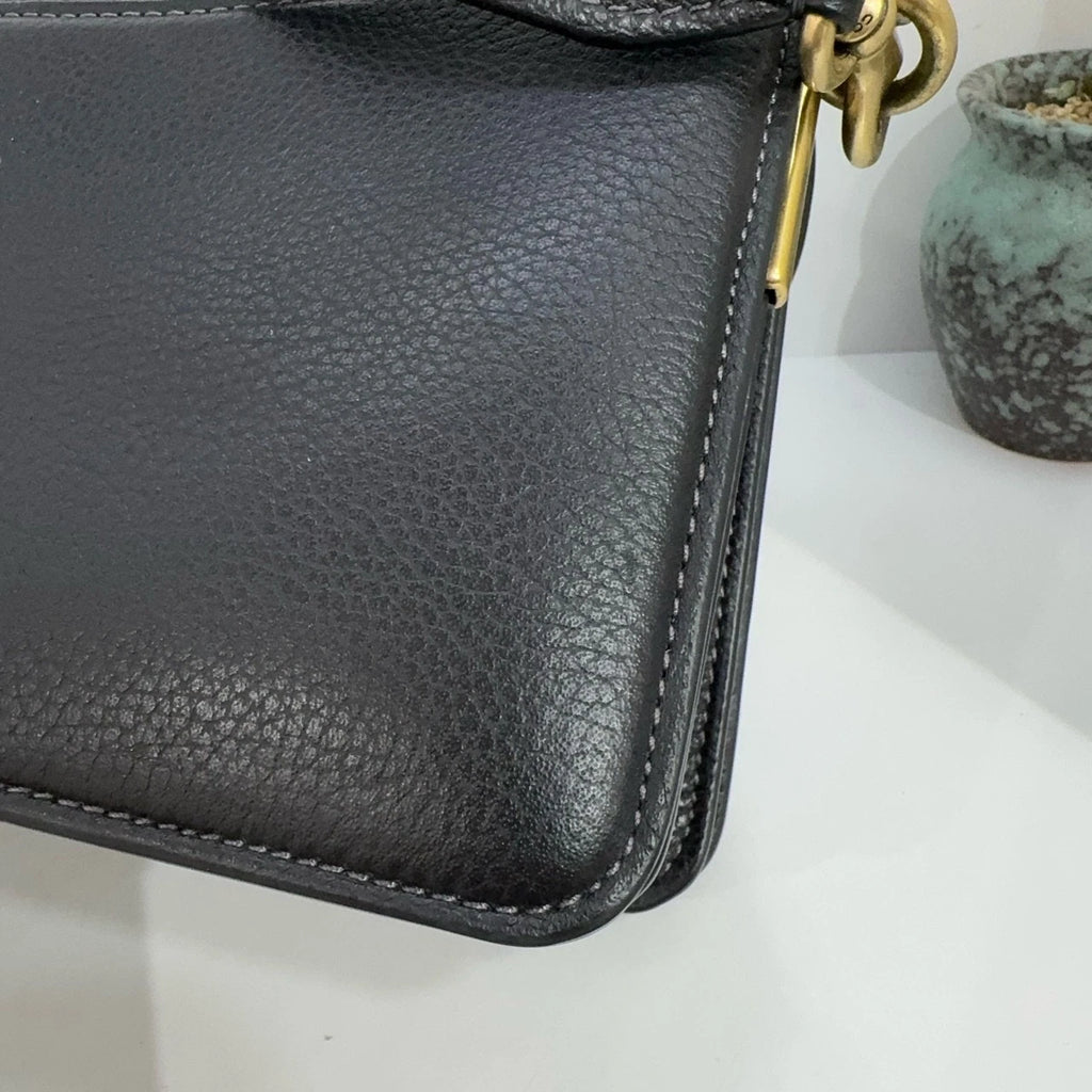 Coach Tabby 26 Pebble Leather Shoulder Handbag Crossbody Bag For Women Black