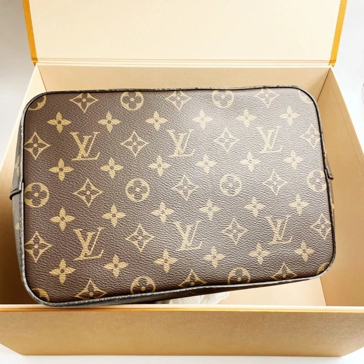 Louis Vuitton Black Monogram Canvas Bucket Crossbody Bag For Women