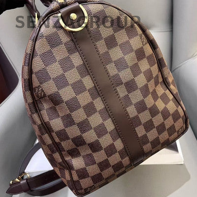 Louis Vuitton Damier Ebene Keepall 45 Travel Bag - Brown, Gold Hardware