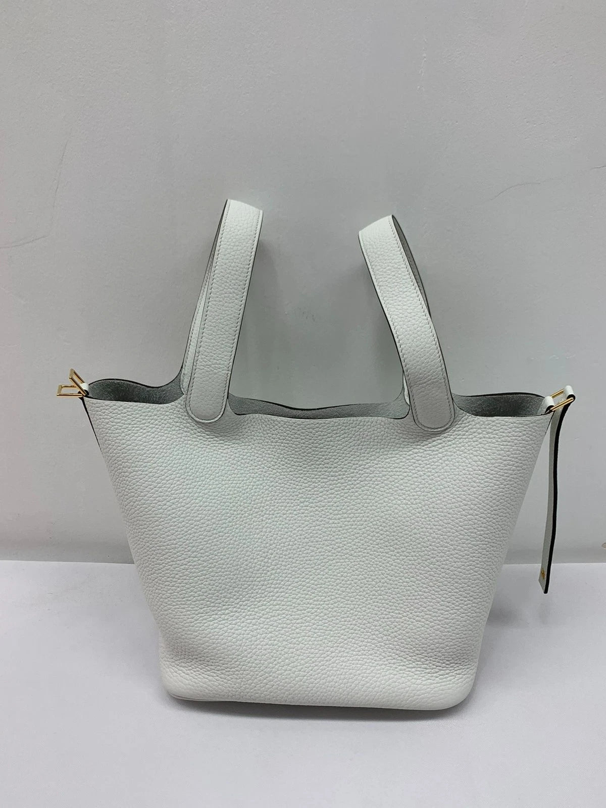 Hermes New White Picotin Lock 22 Leather Bucket Handbag For Women