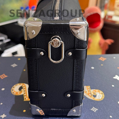 Louis Vuitton Black Silver Handbag Shoulder Bag Women Classic Fashion
