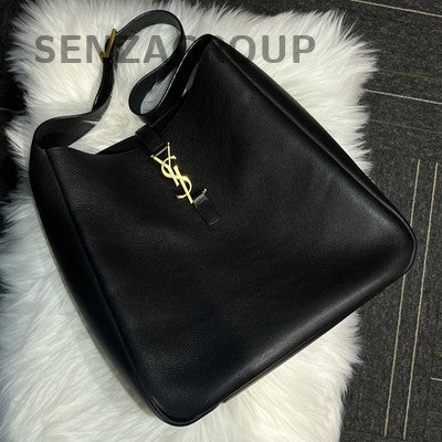 YSL Saint Laurent Hobo Large Shoulder Bag Black Gold Classic Women's Fashion